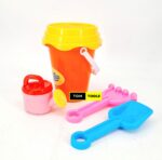 4PCS Beach Sand Toy Set with Beach Bucket, Mini Watering Can, Shovel and Rake
