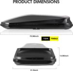 580L Car Rooftop Cargo Carrier Box, Black