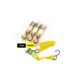 4PCS 2.5cm x 4.5m All Metal Ratchet Strap Tie Downs