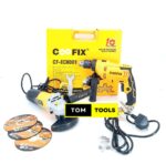 Coofix Electric Impact Drill and Angle Grinder Combo