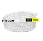 3 inch x 30m Clear Wired Heavy Duty Suction Pipe
