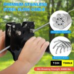 30m 100FT Zip Line for Adults and Kids with Spring Brake and Harness