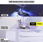 Mini Electric Sewing Machine with 12 Stitch Patterns, Foot Pedal，LED Light, and Accessories
