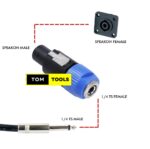 Speakon to ¼ inch 6.5mm Coupler Connector