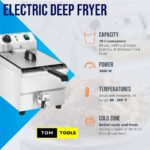 Commercial Single 12L Electric Deep Fryer with Thermostat and Drain Tap