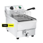 Commercial Single 12L Electric Deep Fryer with Thermostat and Drain Tap