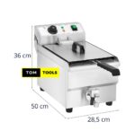 Commercial Single 12L Electric Deep Fryer with Thermostat and Drain Tap