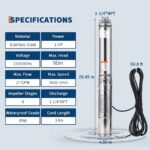 4SDM 1hp 90m  4 inch Deep Well Submersible Pump with 30m Cable and Pump Control